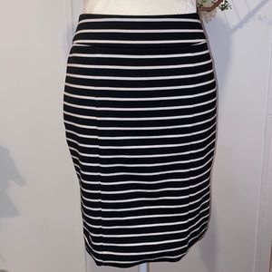Michele Kors Black Skirt With White Stripes.